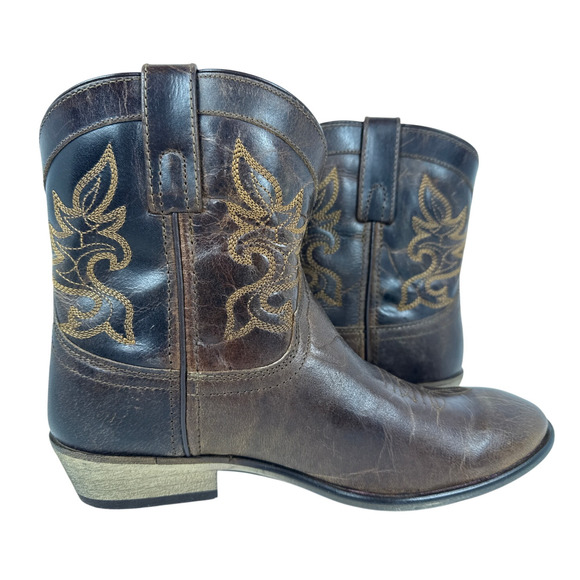 Dingo Willie Western Ankle Boots DI865 Brown Leather Embroidered Women's 9.5M - Picture 5 of 12
